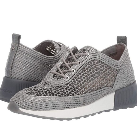 NEW 10 SAM EDLEMAN gray Delma woven heel sneakers elevated tennis shoes NIB - Picture 1 of 1